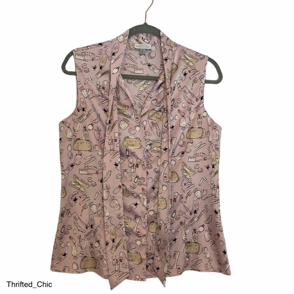 Tahari Makeup Print Blouse